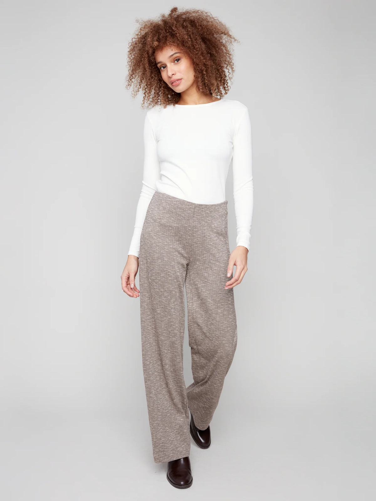 Mocha Herringbone Pull On Pants – Madd Style Boutique