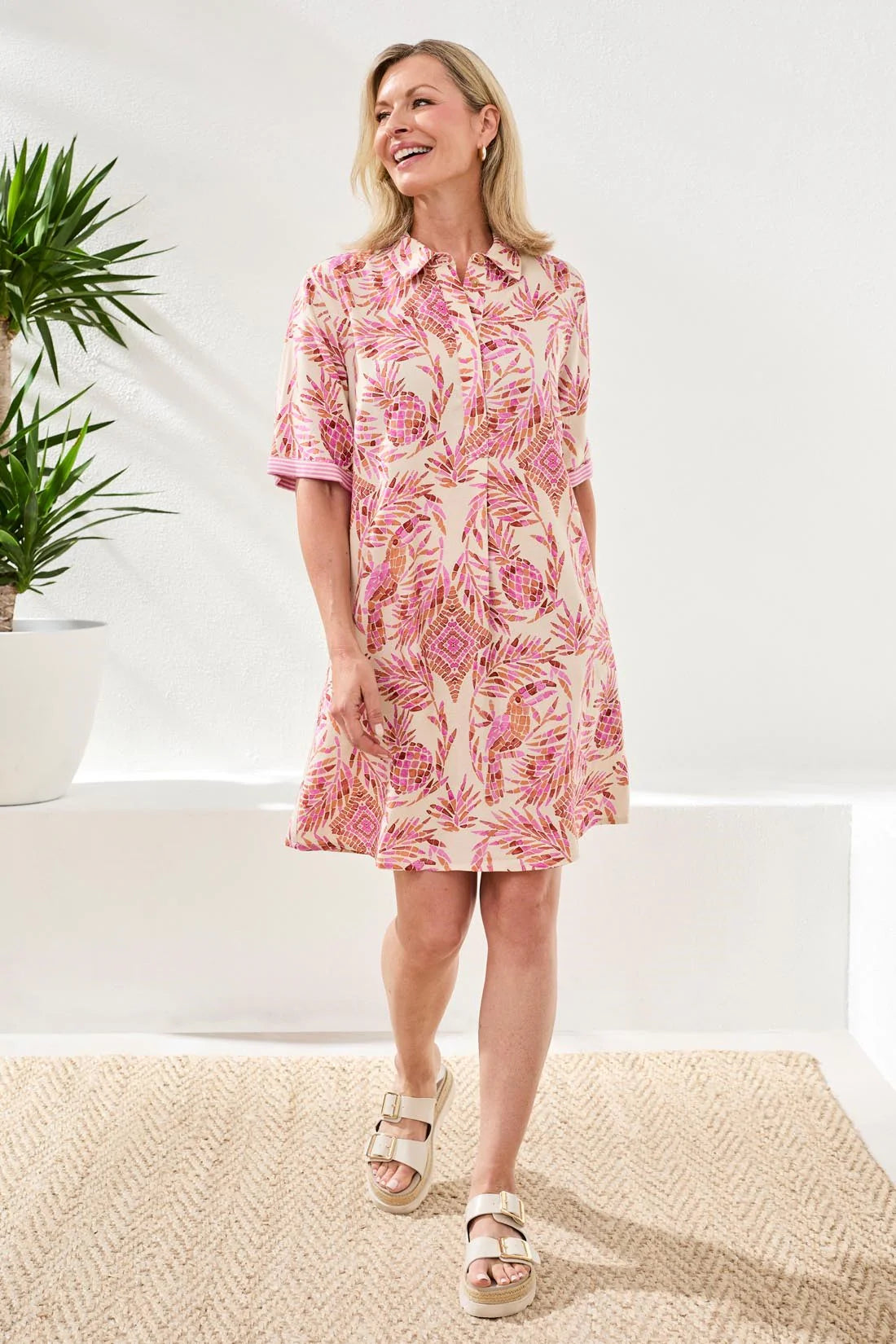 Wisteria Half Sleeve Button Front Dress – Madd Style Boutique